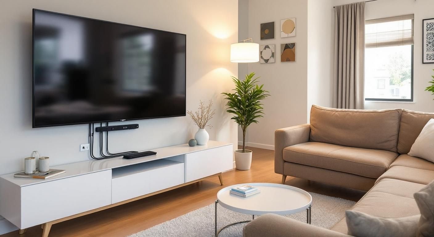 how to hide TV wires in living room