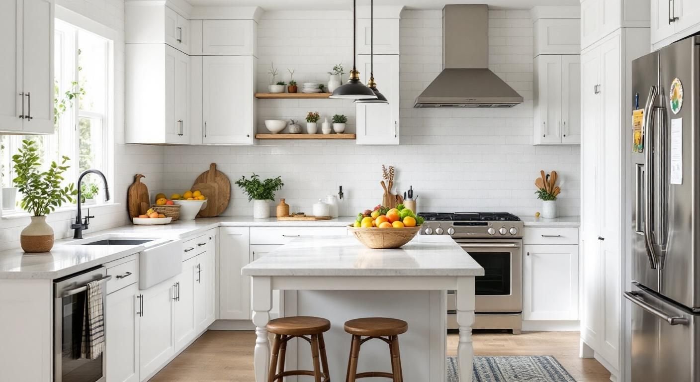 how to make a white kitchen feel warm